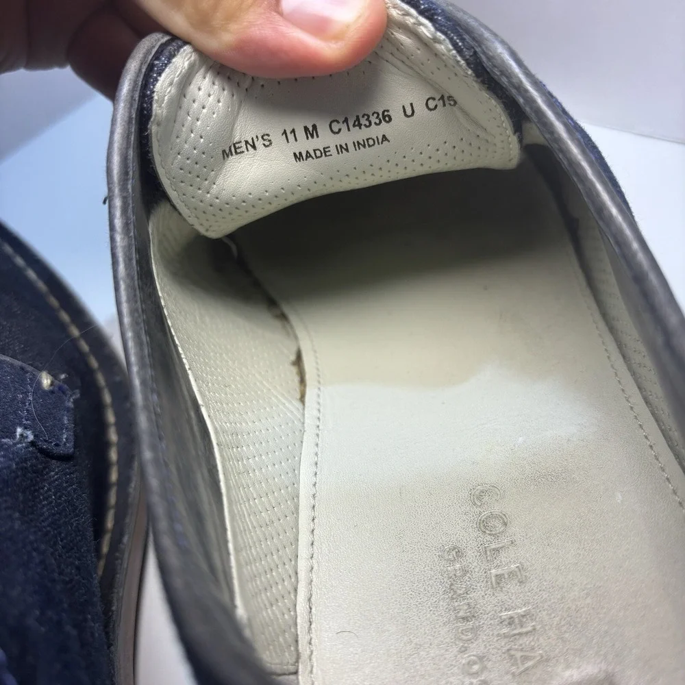 Cole Haan Grand OS Mens Oxfords Shoes Navy Blue Lace‎ Up Round Toe Low Top
